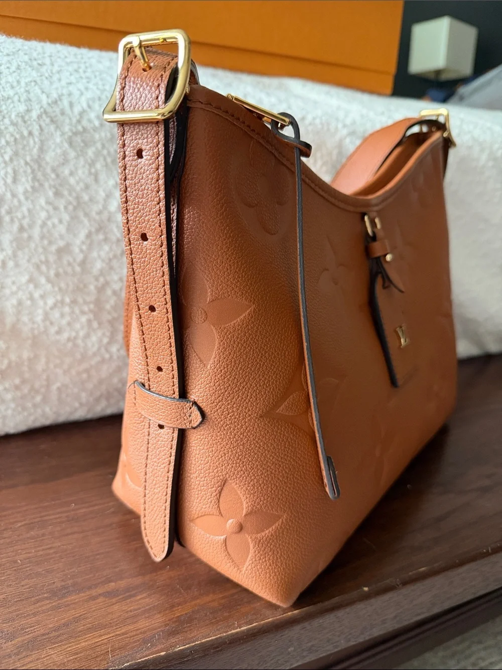 Louis Vuitton Cognac Carry All PM Shoulder Bag